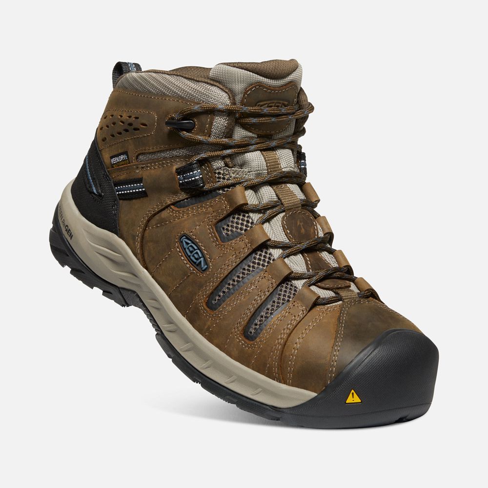 Botas de Trabajo Keen Mexico Marrom - Hombre Flint Ii Waterproof (Steel Toe) - WO7894201